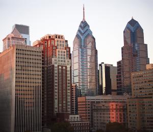 A View of Downtown Philadelphia from Rittenhouse Square
